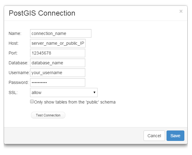 NMT_DatabaseManager_PostGIS_Connection