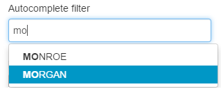 autocomplete filter