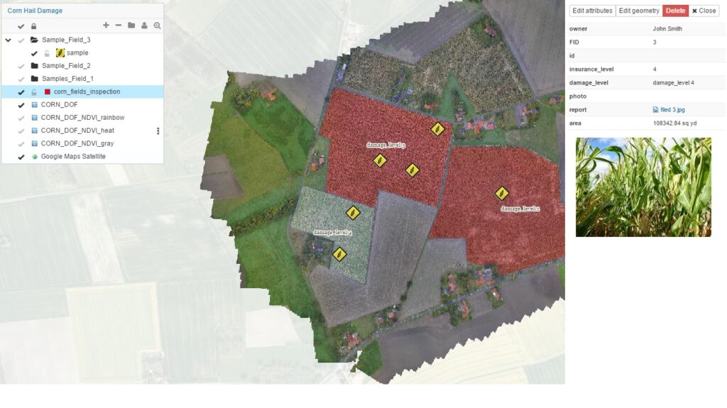 samples farm area GIS Cloud