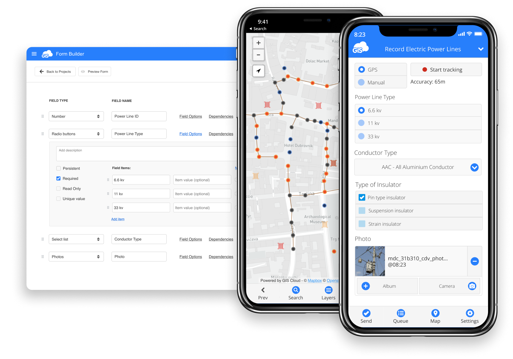 Once you have published your QGIS maps to GIS Cloud, you can use our Mobile Data Collection app to inspect published data or collect data in the field directly into your maps. 