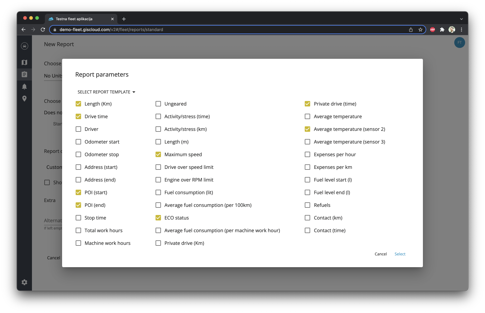 Get reports using many parameters.