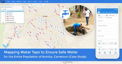 Mapping water taps for the entire population of Kumba, Cameroon