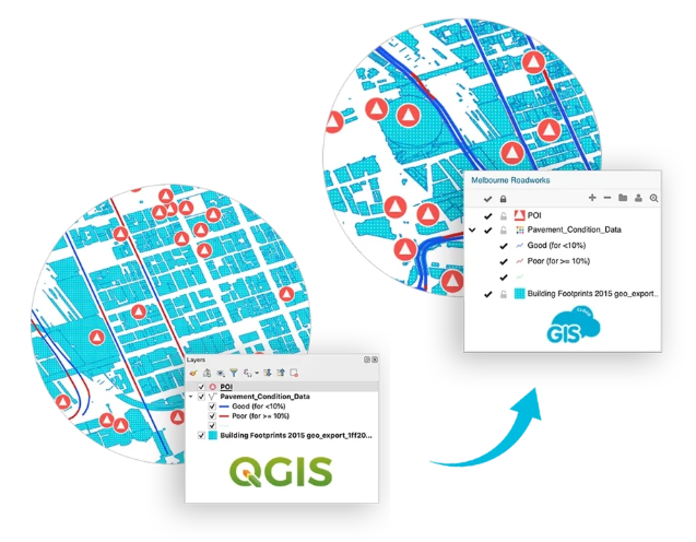 GIS Cloud Publisher for QGIS: layer symbology and styling carried from QGIS into GIS Cloud