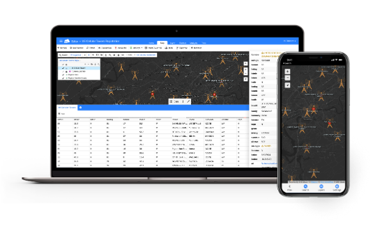 Cellular tower registration in GIS Cloud: desktop Map Editor and mobile data collection