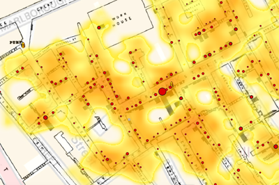 Map as a lifesaving tool: Map of Cholera by John Snow