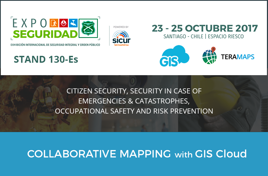 Teramaps presenting GIS Cloud at the Security Expo in Chile