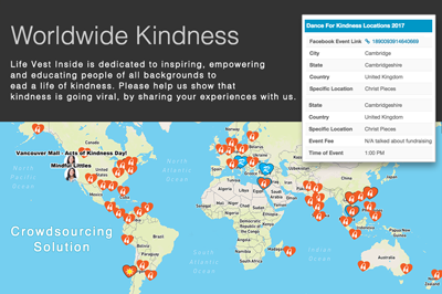 Mapping World Kindness with GIS Cloud Crowdsourcing Solution