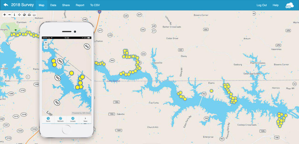 vegetation survey and shoreline GIS survey map 2