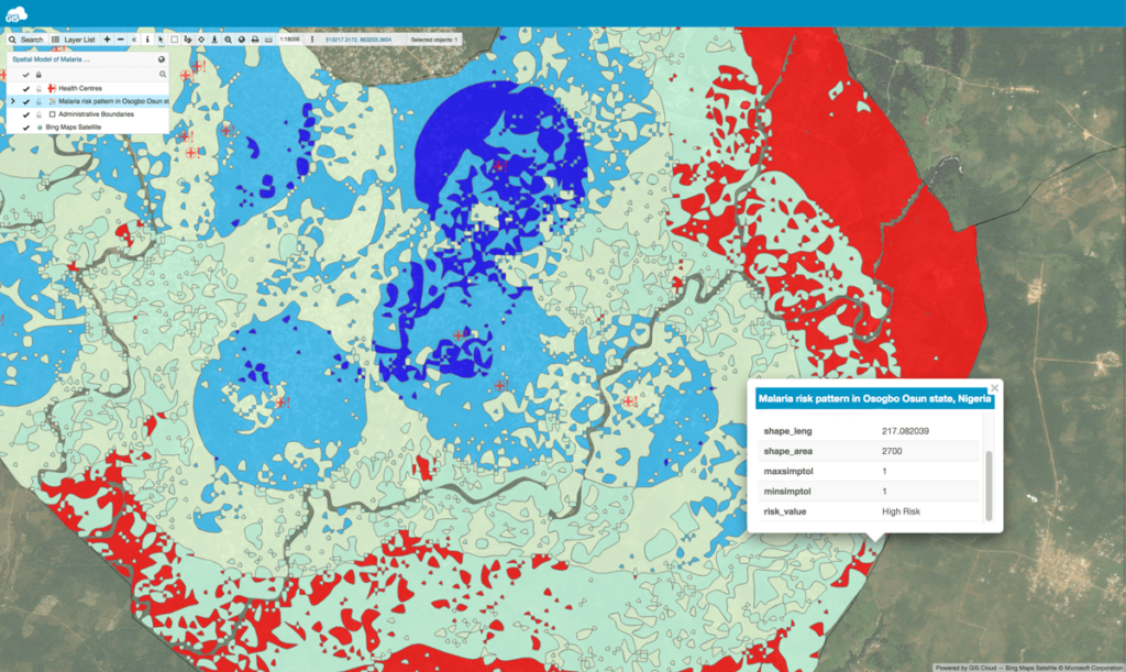 Malaria risk map zoom in