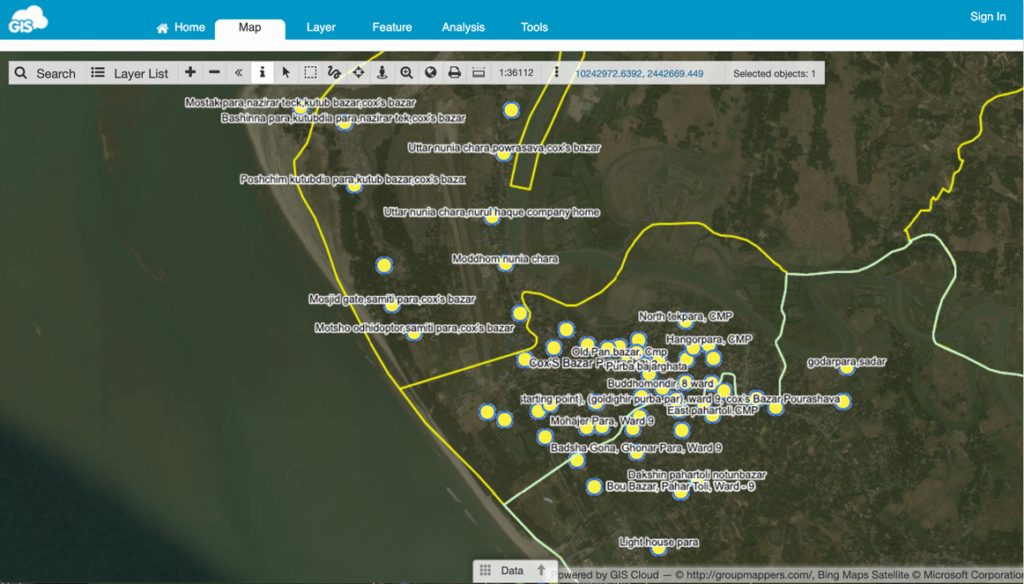 Mapping Villages in Southern Bangladesh map editor