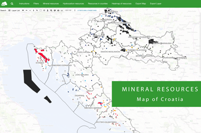 Mineral Resources Map of Croatia