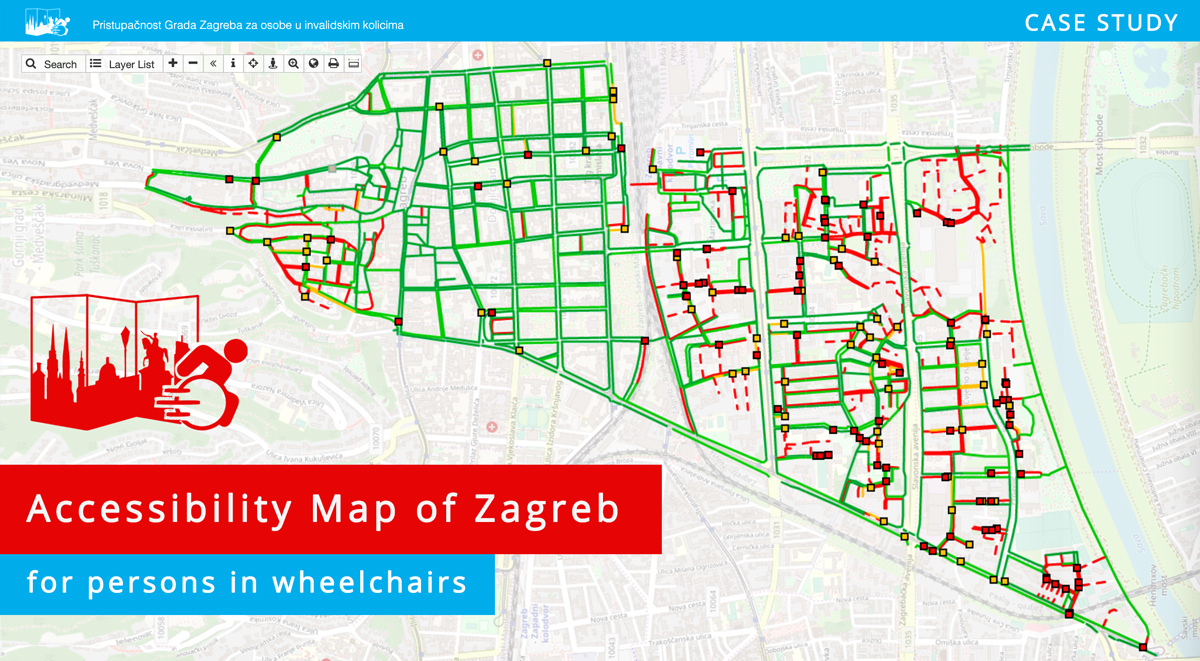 Accessibility map of zagreb