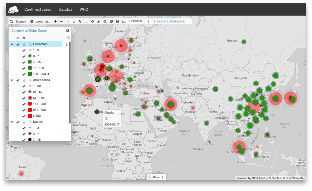 Coronavirus GIS Cloud Portal