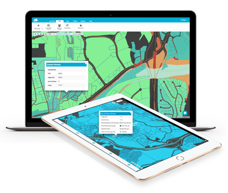 Field Maps laptop and tablet