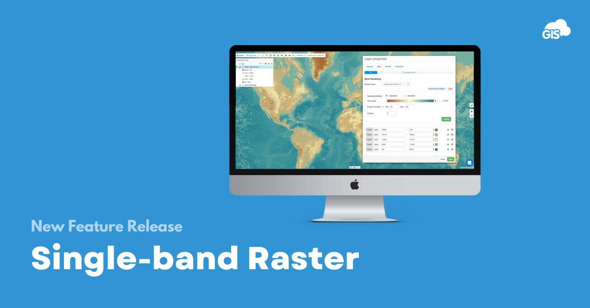 gis cloud single-band raster cover