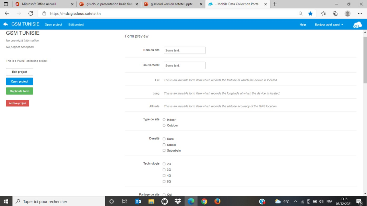 GIS Cloud telecommunication MDC example