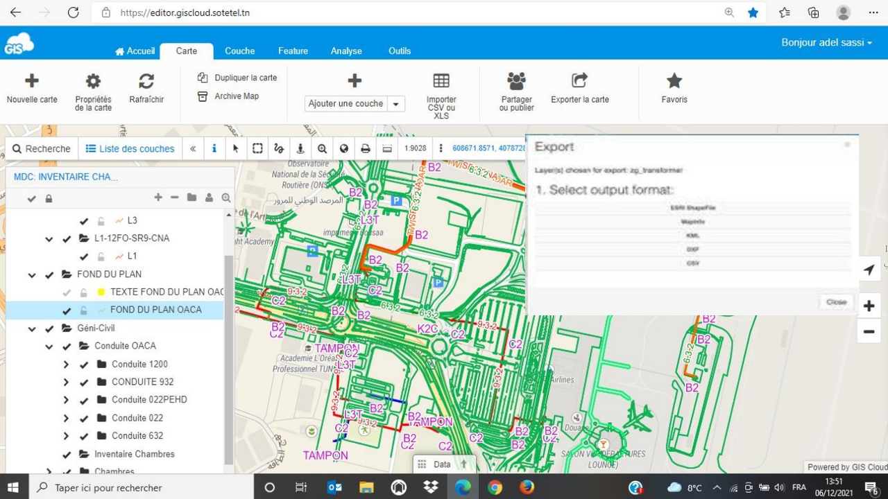 GIS Cloud in Telecommunication Cover Map Editor example Map Editor export