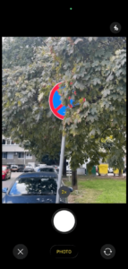 AI Form Fill identifying a No stopping sign hidden behind tree foliage, with confidence scores