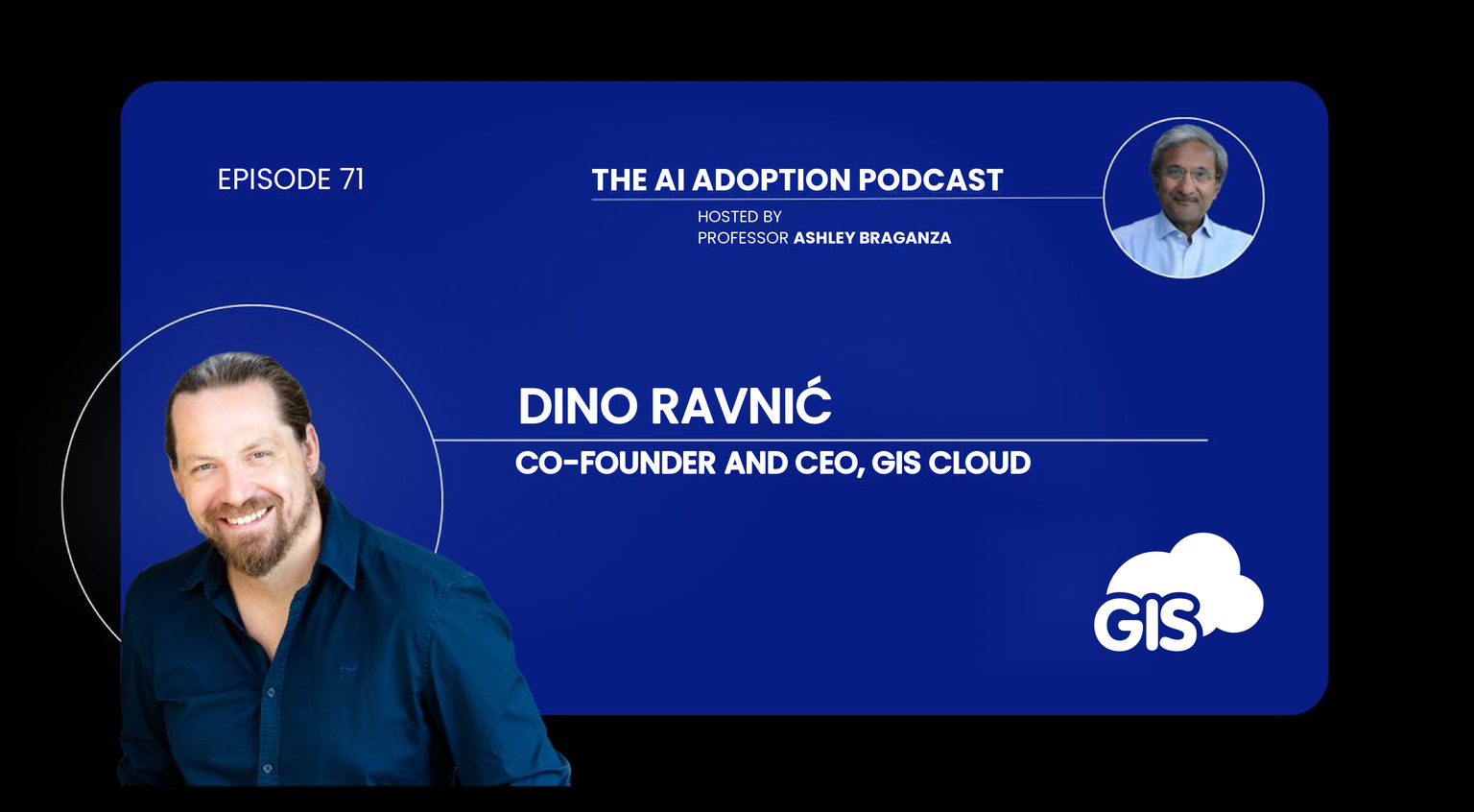 Dino Ravnić, co-founder and CEO of GIS Cloud, on episode 71 of The AI Adoption Podcast hosted by Professor Ashley Braganza