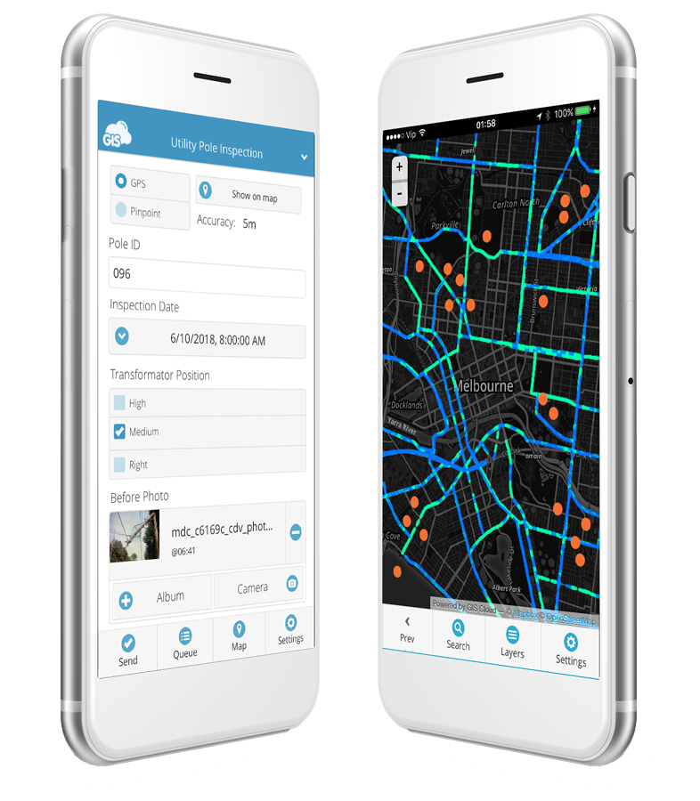 Mobile Data Collection is a GIS Cloud Application for collecting data in the field, which is instantly visible on a map, and that is crucial for a great collaboration using maps and gis data.
