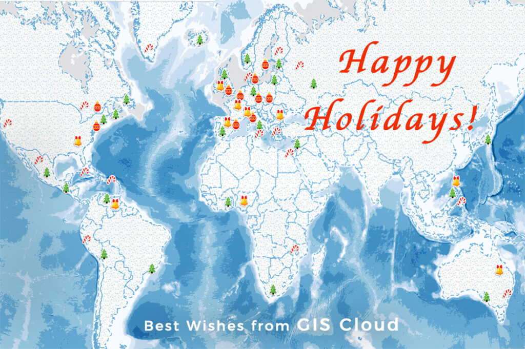 GIS Cloud happy holidays christmas map