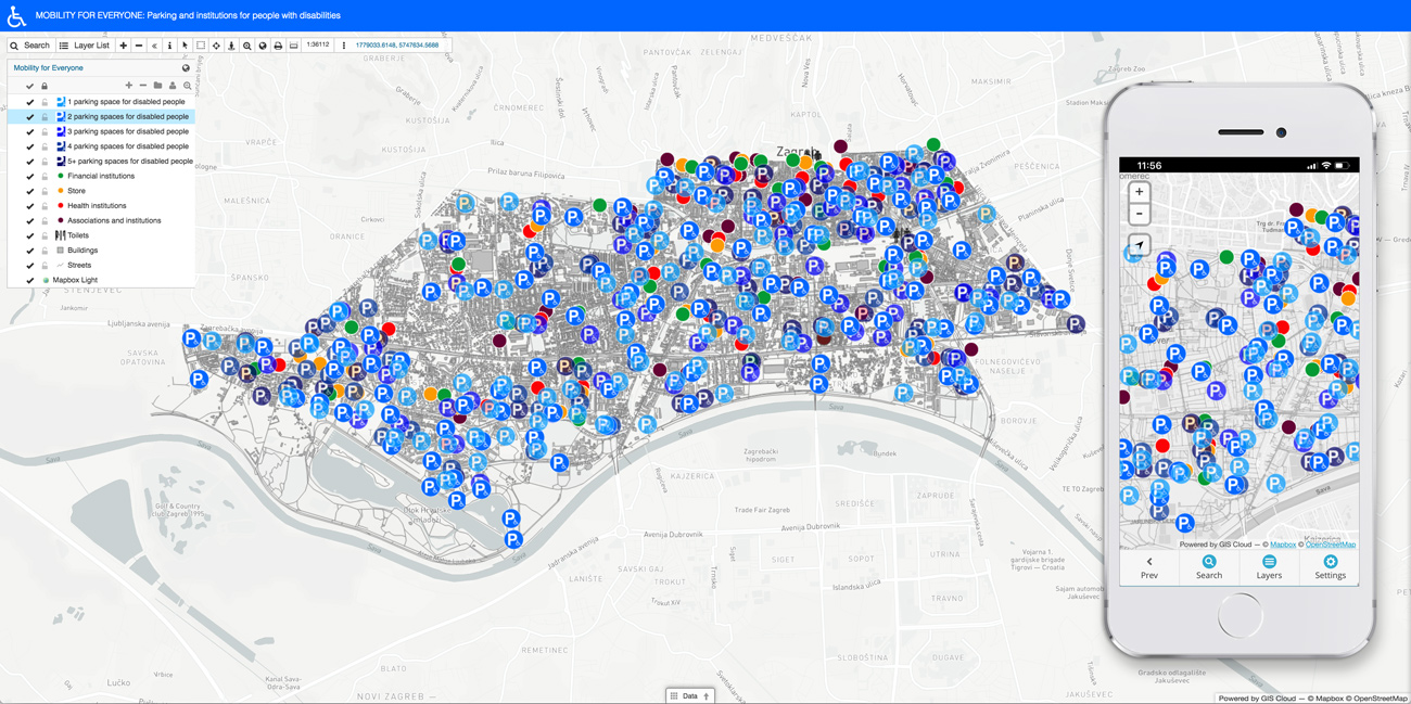Mapping handicap parking and other assets to improve the mobility of