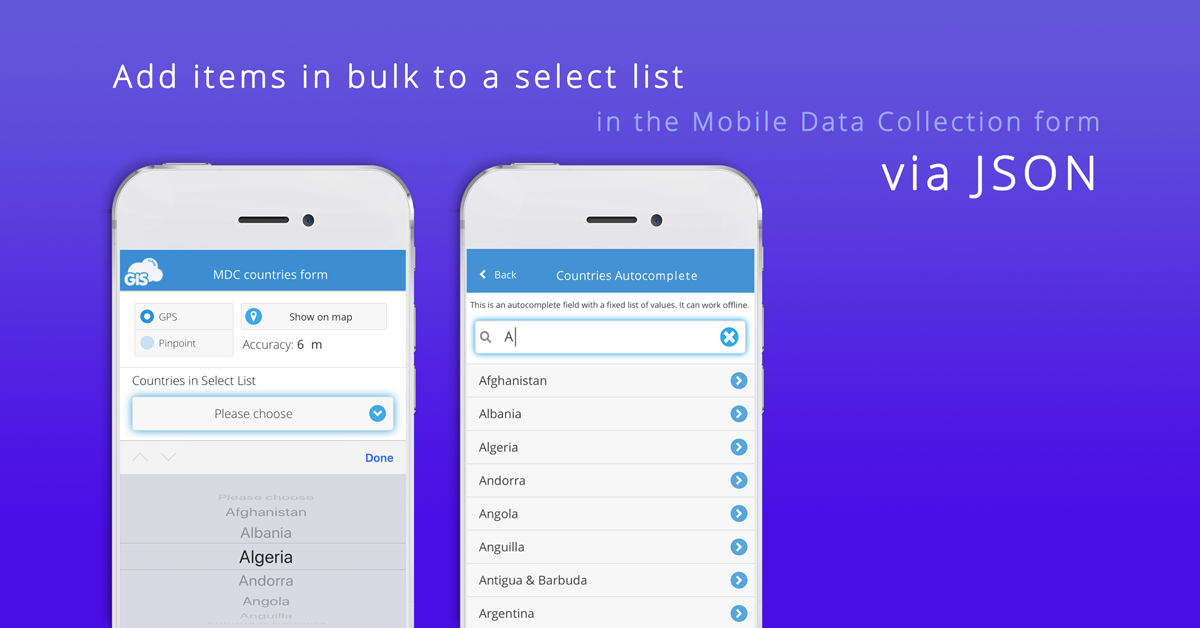add items in bulk to a select list in mobile data collection phone list